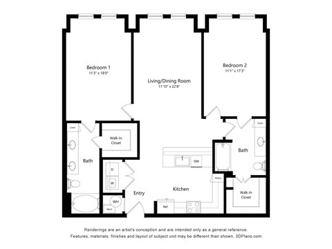 a floor plan of a residence with an open floor plan